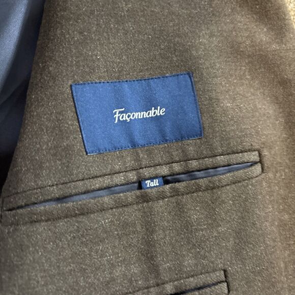 Faconnable Wool Blend Three-Button Blazer - Tall See Photos - See Measurements - Picture 7 of 14